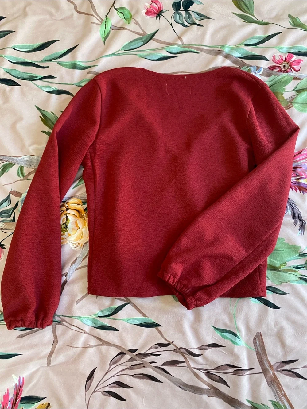 Madewell Wrap-Front Long Sleeve Blouse - Burgundy